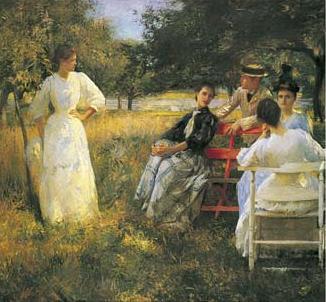 Edmund Charles Tarbell In the Orchard Spain oil painting art
